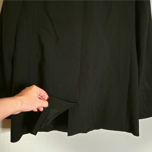 FRAME Wool Double Breasted Blazer Size 12 Noir Black Shoulder Pads Classic Chic - Picture 9 of 12